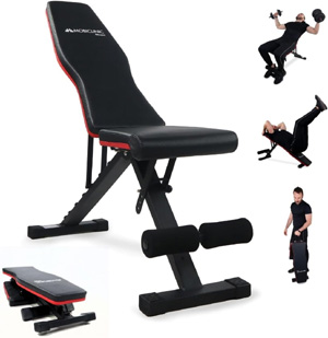 Mobiclinic Fitness, Banco de musculacin, Plegable, Soporta 200kg, Asiento y respaldo regulable, FlexFit, Multifuncin, Banco de pesas, Entrena Cuerpo completo, Resistente y estable, Gym en casa