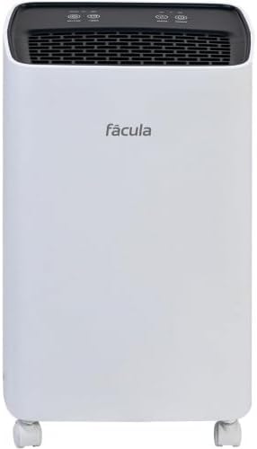 Fcula - Deshumidificador Siroco 12 l/da | Control Inteligente de humedad | Depsito extrable 3,2l | Modo Secado de Ropa | Temporizador 1-24h | Filtro de aire lavable 