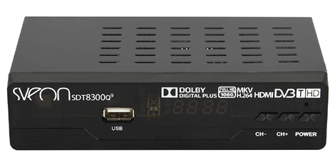 Sveon SDT8300Q9 - Sintonizador y grabador TDT HD con USB, color