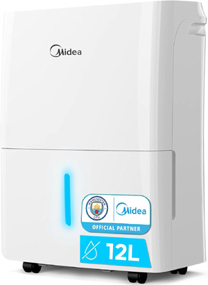 MIDEA Deshumidificador Silencioso 12L para Humedad interior hasta 20 m2 / 50 m3 - Deshumificadores de humedad en Habitacin con depsito extraible - Deshumificador pequeo bajo consumo 